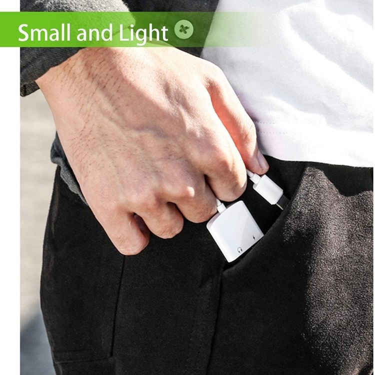 2 in 1 USB-C Adapter with 3.5mm Headphone Jack, Compatible for iPad Pro and Type-C Jack Phone by buy2fix