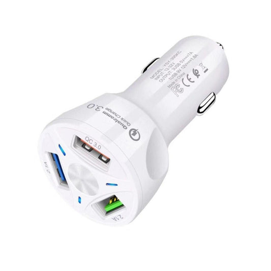YSY-395KC QC3.0 3 USB 35W High Power Vehicle Charger / Mobile Phone Tablet Universal Vehicle Charger(White) by buy2fix