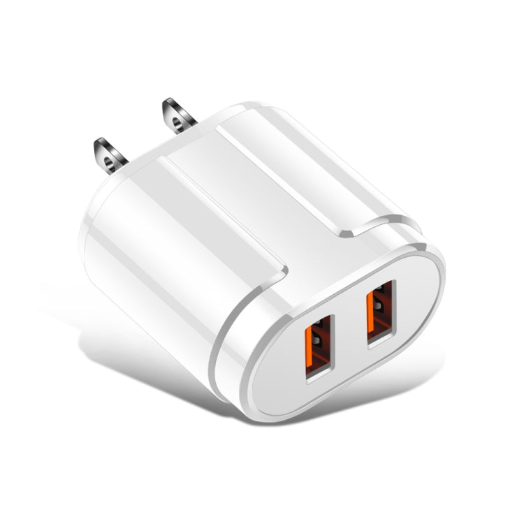 Portable Dual USB Mobile Phone Tablet Universal Charging Head Travel Charger, US Plug(White) by buy2fix