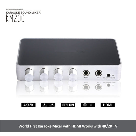 KM200 Portable Digital Stereo Audio Echo System Machine HDMI Karaoke Mixer Amplifier 4K/2K TV PC Home Theater by buy2fix