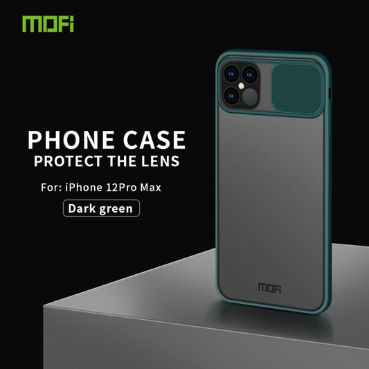 For iPhone 12 / 12 Pro MOFI Xing Dun Series Translucent Frosted PC + TPU Privacy Anti-glare Shockproof All-inclusive Protective Case(Green) by MOFI