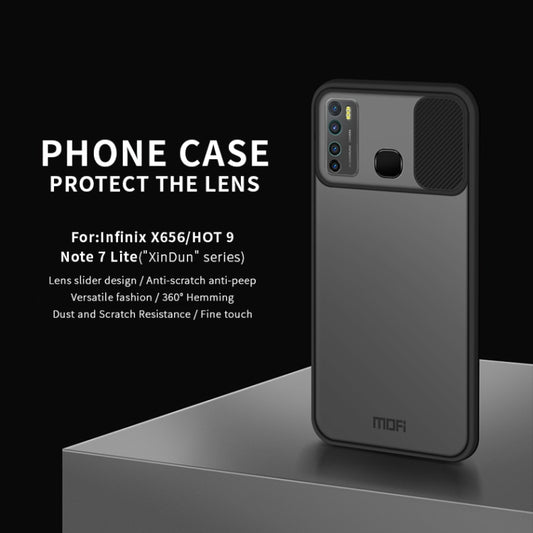 For Infinix X656 / HOT9 / Note7 Lite MOFI Xing Dun Series Translucent Frosted PC + TPU Privacy Anti-glare Shockproof All-inclusive Protective Case(Black) by idewei
