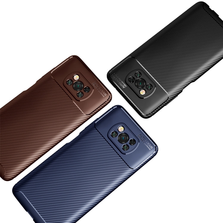 For Xiaomi POCO X3 Carbon Fiber Texture Shockproof TPU Case(Black) by buy2fix