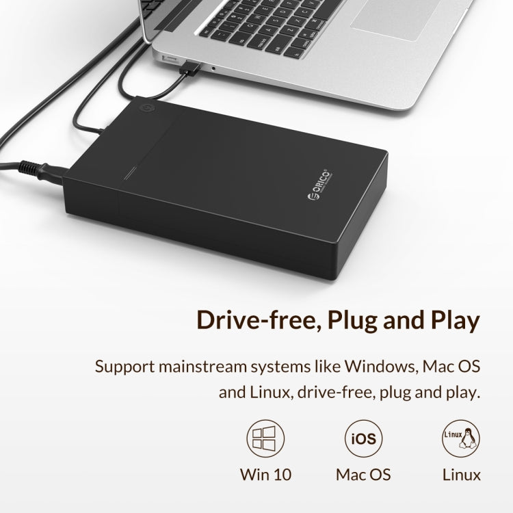 ORICO 3599U3 2.5 / 3.5-Inch Portable Hard-Drive Enclosure, EU Plug by ORICO