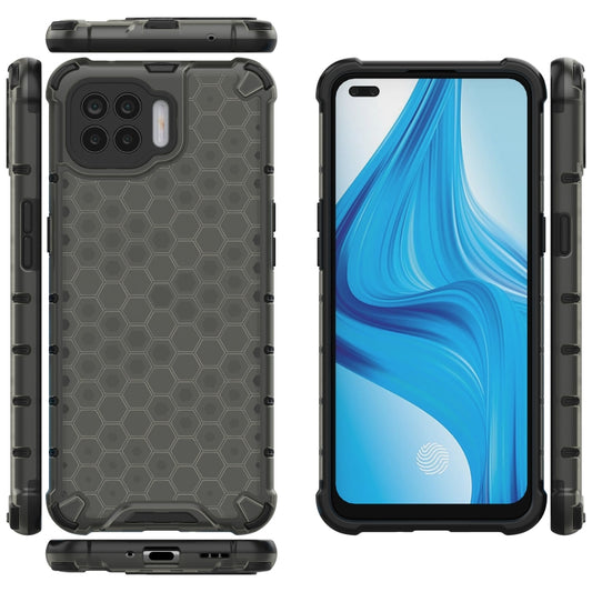 For OPPO A73 Shockproof Honeycomb PC + TPU Case(Grey) by buy2fix