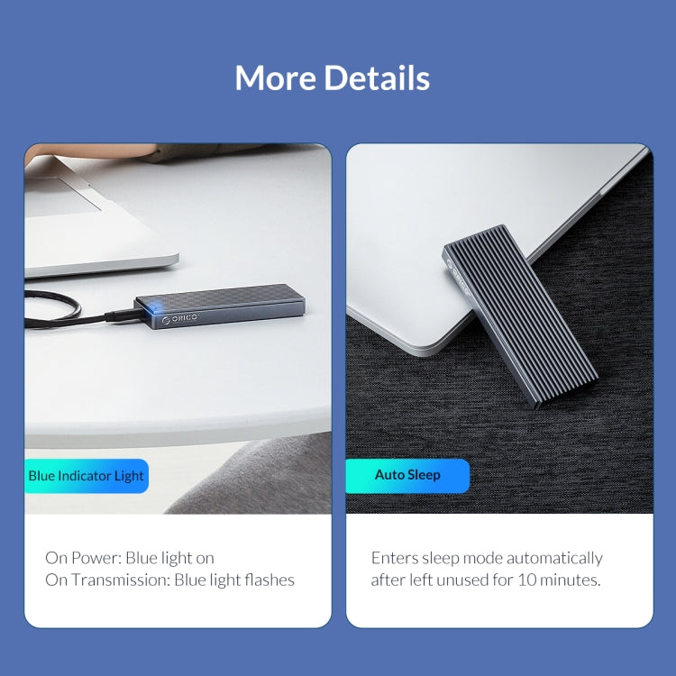 ORICO M2PAC3-G20 USB3.2 20Gbps M.2 NVMe SSD Enclosure by ORICO