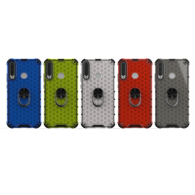 For Huawei Y7p 2020 Shockproof Honeycomb PC + TPU Ring Holder Protection Case(Blue) by buy2fix