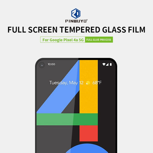 For Google Pixel 4a 5G PINWUYO 9H 2.5D Full Screen Tempered Glass Film(Black) by PINWUYO