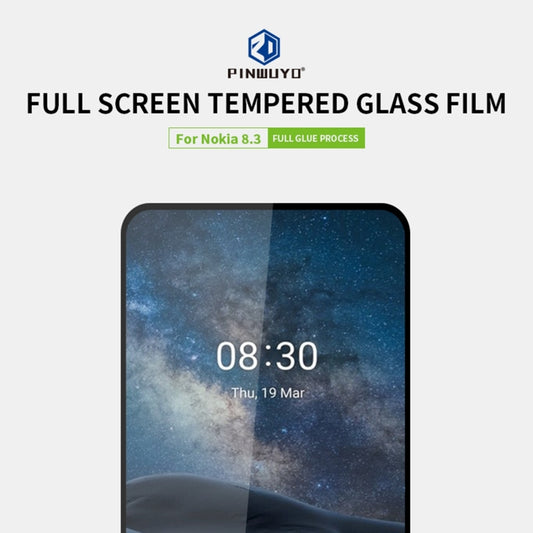 For Nokia 8.3 PINWUYO 9H 2.5D Full Screen Tempered Glass Film(Black) by PINWUYO