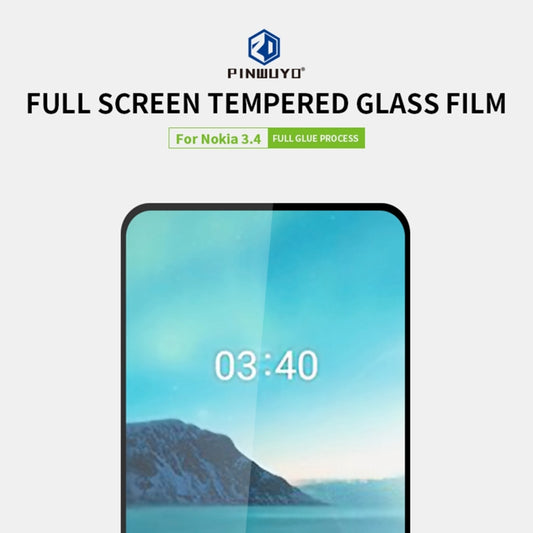 For Nokia 3.4 PINWUYO 9H 2.5D Full Screen Tempered Glass Film(Black) by PINWUYO