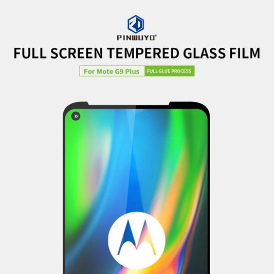 For Motorola Moto G9 Plus PINWUYO 9H 2.5D Full Screen Tempered Glass Film(Black) by PINWUYO