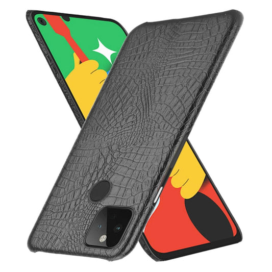 For Google Pixel 5 Shockproof Crocodile Texture PC + PU Case(Black) by buy2fix
