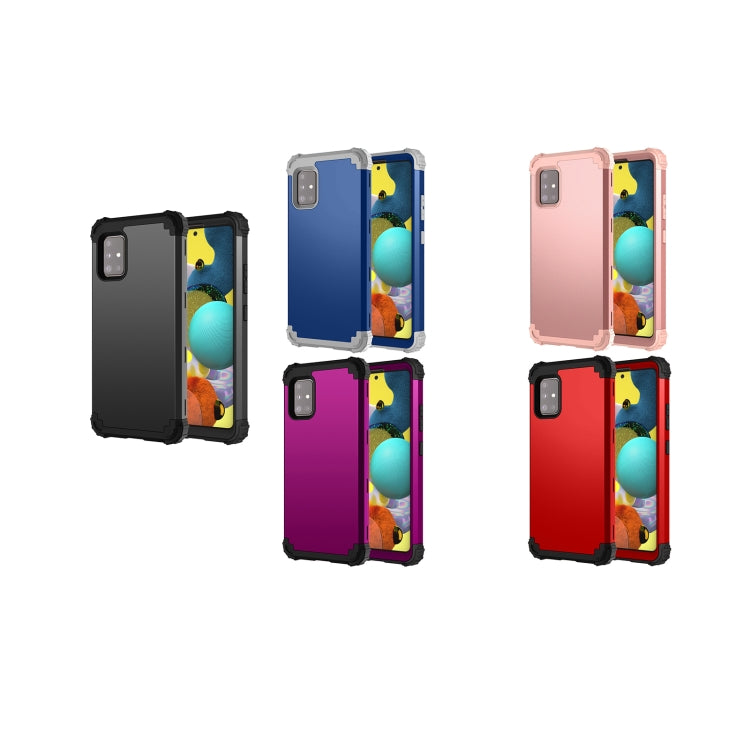 For Samsung Galaxy S20 FE PC + Silicone Three-piece Shockproof Protection Case(Rose Gold) by buy2fix
