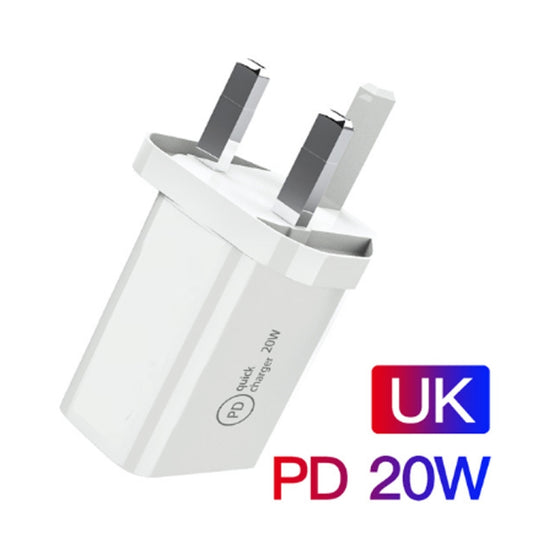SDC-20W 2 in 1 PD 20W USB-C / Type-C Travel Charger + 3A PD3.0 USB-C / Type-C to 8 Pin Fast Charge Data Cable Set, Cable Length: 1m, UK Plug by buy2fix