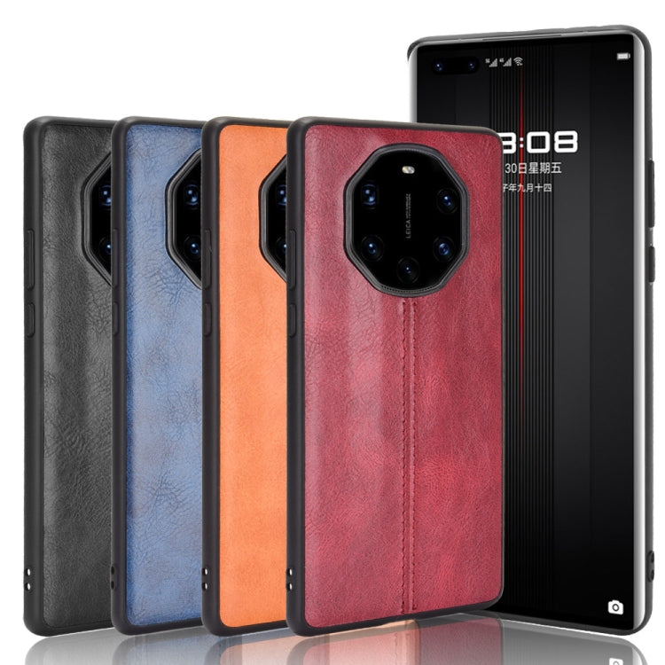 For Huawei Mate 40 RS Porsche Design Shockproof Sewing Cow Pattern Skin PC + PU + TPU Case(Blue) by buy2fix