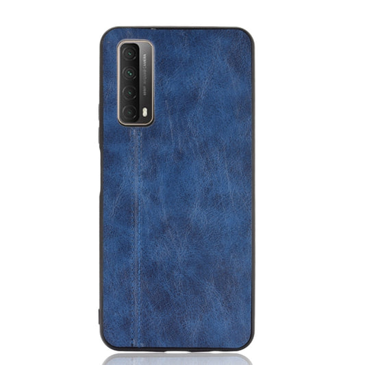 For Huawei Y7a / P Smart 2021 Shockproof Sewing Cow Pattern Skin PC + PU + TPU Case(Blue) by buy2fix