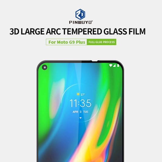 For Motorola Moto G9 Plus PINWUYO 9H 3D Curved Full Screen Explosion-proof Tempered Glass Film(Black) by PINWUYO