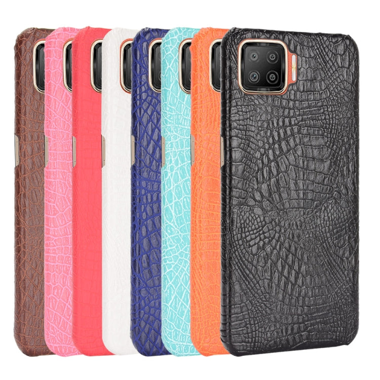 For OPPO F17 / A73 2020 Shockproof Crocodile Texture PC + PU Case(White) by buy2fix