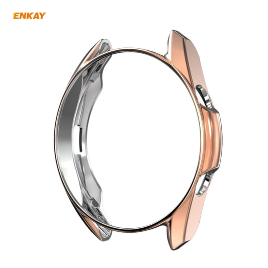 For Samsung Galaxy Watch 3 41mm 2 in 1 ENKAY Hat-Prince Electroplate Soft TPU Case + 0.2mm 9H 2.15D Curved Edge Tempered Glass Film(Rose Gold) by ENKAY