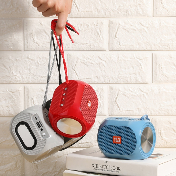 T&G TG196 TWS Subwoofer Bluetooth Speaker With Braided Cord, Support USB/AUX/TF Card/FM(Gray) by T&G