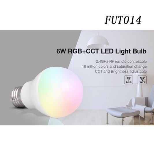 FUT014 E26 / E27 6W RGB + CCT Led Bulb Smart Phone APP WIFI LED Light White Warm Light Dimmable by buy2fix