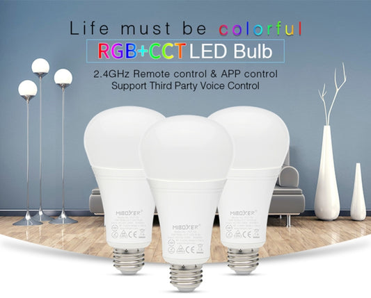 FUT105 12W RGB + CCT LED Bulb Light E27 Indoor Light 2.4G Remote Smart Phone APP Control Bedroom Living Room AC100~240V by buy2fix