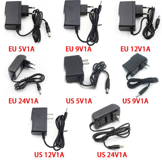 100-240V AC to DC Power Charger Adapter 5V 9V 12V 24V 1A 5.5mmx2.5mm (9V 1A US Plug) by buy2fix