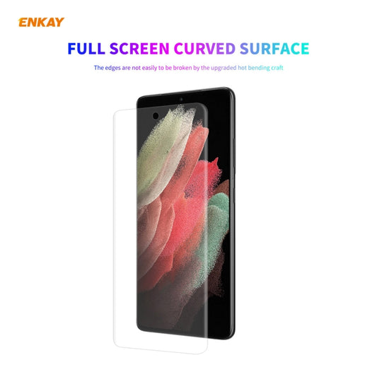 For Samsung Galaxy S21 Ultra 5G ENKAY Hat-Prince 3D Full Screen PET Curved Hot Bending HD Screen Protector Soft Film(Transparent) by ENKAY