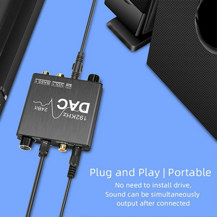 Digital To Analog Audio Converter Stereo Extractor DAC Amplifier Optical SPDIF 192Khz 24Bit by buy2fix