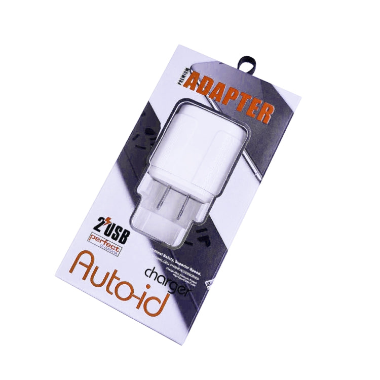 Dual USB Portable Travel Charger + 1 Meter USB to Type-C Data Cable, US Plug(White) by buy2fix