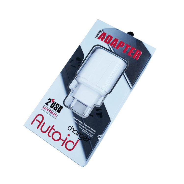 Dual USB Portable Travel Charger + 1 Meter USB to 8 Pin Data Cable, EU Plug(White) by buy2fix
