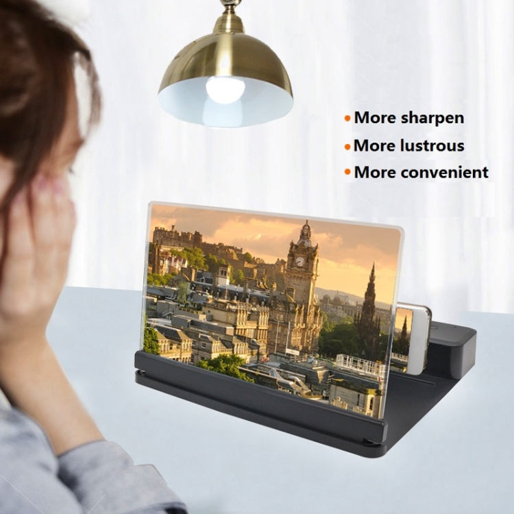 3D Phone Screen Magnifier HD Screen Smartphone Movie Video Magnifier Portable Folding Enlarged Screen Expander Stand Desk Holder(black) by buy2fix