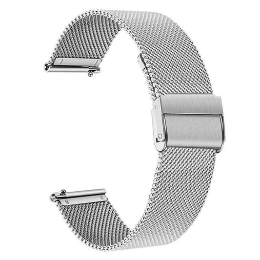 20mm Double Buckle Braided Fine Mesh Stainless Ssteel Metal Replacement Strap(silver) by buy2fix