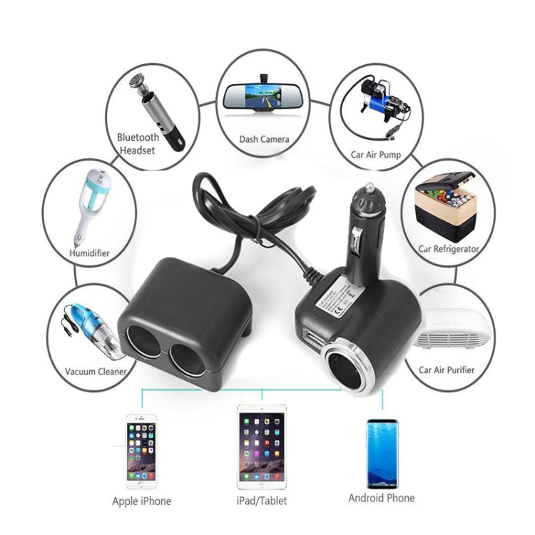 Car Sockets Car Cigarette Lighter Adapter Splitter Set 2 USB Car Charger 12V / 24V Car Styling Accessories Interior Parts by buy2fix