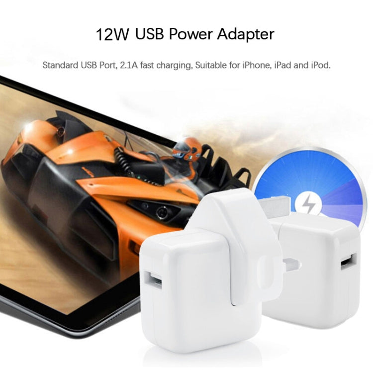 12W USB Port Travel Charger for iPad Series / iPod Series / iPhone Series , UK Plug by buy2fix