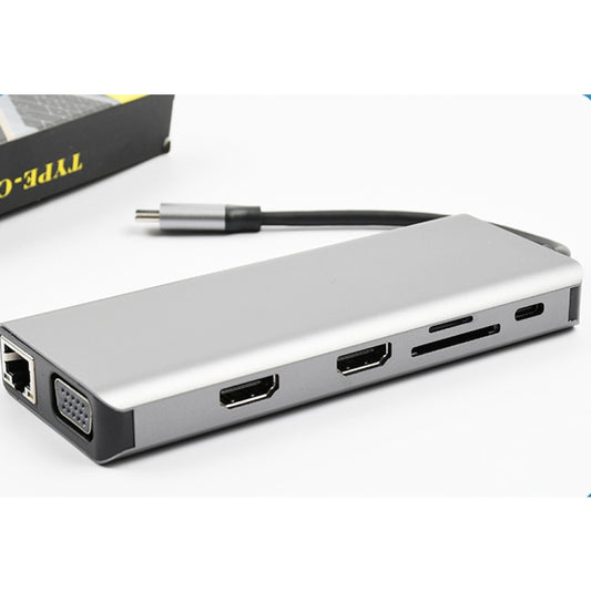 WS-04 12-in-1 Type-C Notebook Multi-function Docking Station by buy2fix