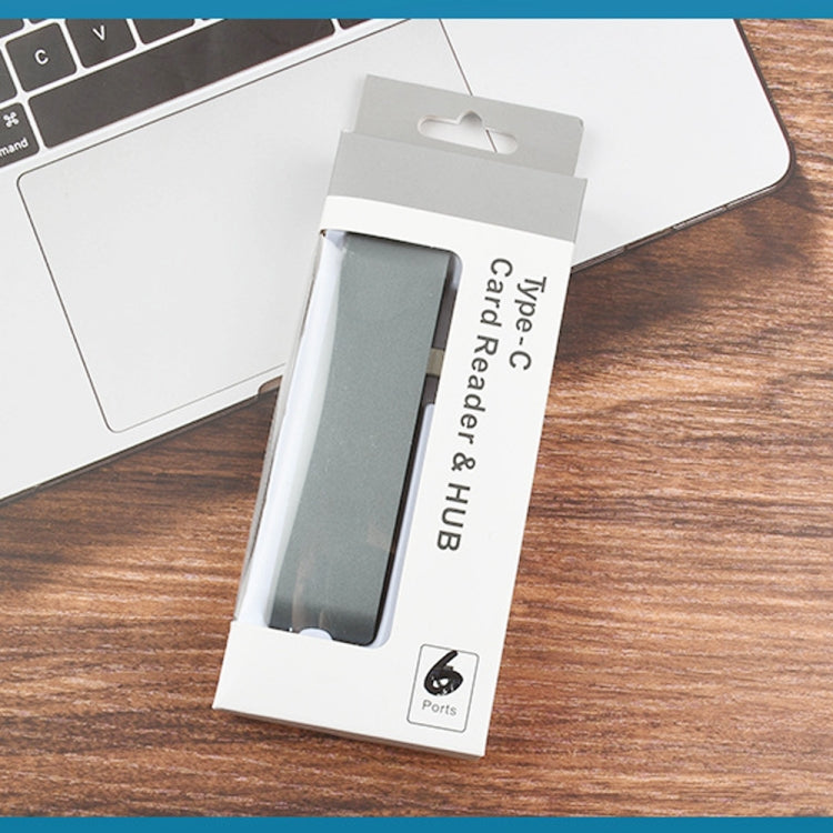 WS-15 6 in 1 Type-C to HDMI + USB 3.0 x 2 + SD + TF + PD HUB Converter by buy2fix