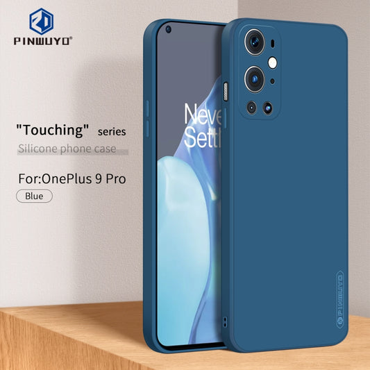 For OnePlus 9 Pro PINWUYO Touching Series Liquid Silicone TPU Shockproof Case(Blue) by PINWUYO