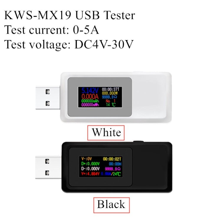 Keweisi KWS-MX19 USB Tester DC 4V-30V 0-5A Current Voltage Detector(White) by buy2fix
