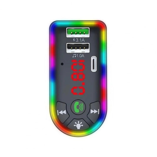 F7 Car MP3 Player 12V Colorful Breathing Light QC3.1 Wireless Dual Port Fast Charging PD by buy2fix