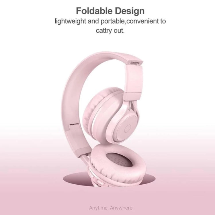 BT06C Cute Wireless Bluetooth 5.0 Headset for Children with Microphone LED Light Suppport Aux-in(Apricot) by buy2fix