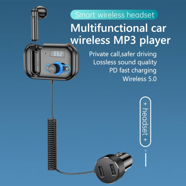 T2 FM Transmitter Hands-free Headphone Kit Headphone MP3 Player Private Call USB PD Quick Charge Audio Receiver by buy2fix