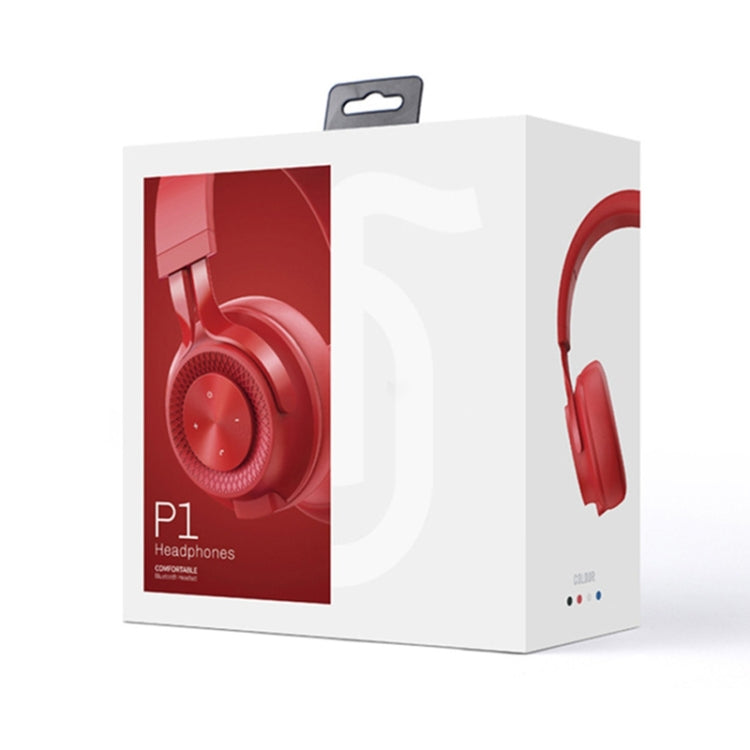 P1 Wireless Bluetooth 5.0 Stereo Soft Leather Earmuffs Foldable Headset Built-in Mic for PC / Cell Phones(Black) by buy2fix