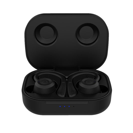 T20 TWS Bluetooth Hooks Wireless Sports Headphones with Charging Box IPX6 Waterproof Noise-cancelling Earphones(Black) by buy2fix