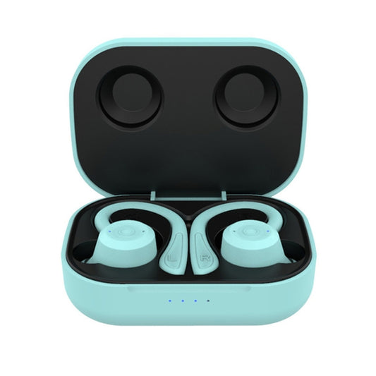 T20 TWS Bluetooth Hooks Wireless Sports Headphones with Charging Box IPX6 Waterproof Noise-cancelling Earphones(Blue) by buy2fix