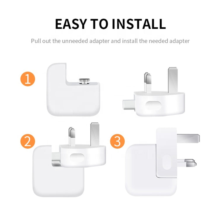 2 PCS XJ01 Power Adapter for iPad 10W 12W Charger & MacBook Series Charger, UK Plug by buy2fix