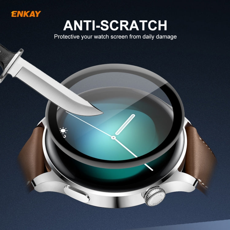 1 PC For Huawei WATCH 3 46mm ENKAY Hat-Prince 3D Full Coverage Soft PC Edge + PMMA HD Screen Protector Film by ENKAY