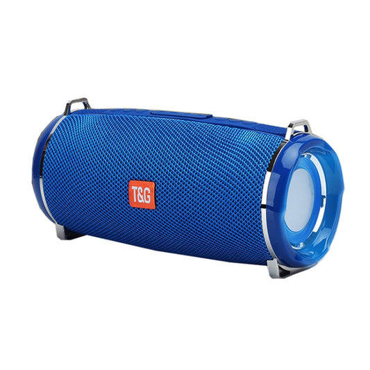 T&G TG192 LED Flashing Light Portable Wireless Bass 3D Stereo Bluetooth Speaker, Support FM / TF Card / USB(Blue) by T&G