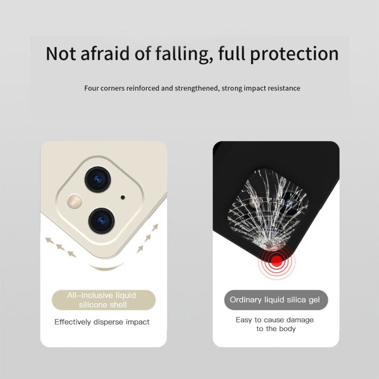 For iPhone 13 Pro Max Solid Color Cube Straight Edge Liquid Silicone Case (White) by buy2fix