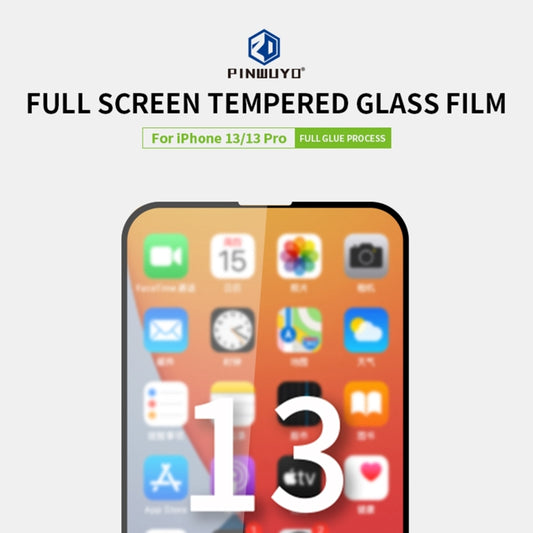 For iPhone 13 / 13 Pro PINWUYO 9H 2.5D Full Screen Tempered Glass Film(Black) by PINWUYO